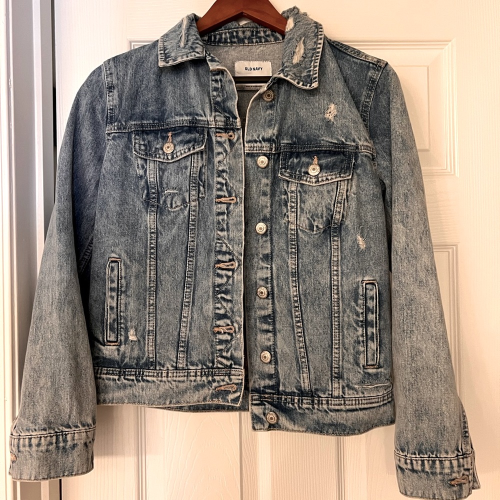 Old Navy Destroyed Denim Jean Jacket